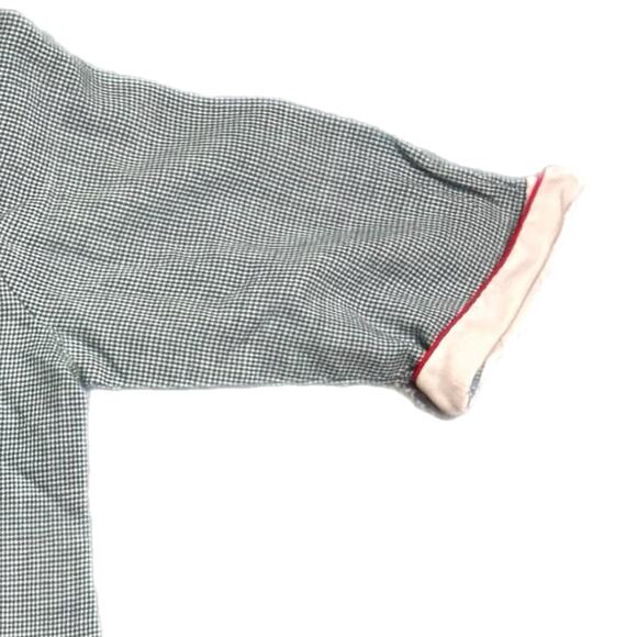 1960s kids green and white plaid dress with holly berry button design (girls 8) - Picture 4 of 7